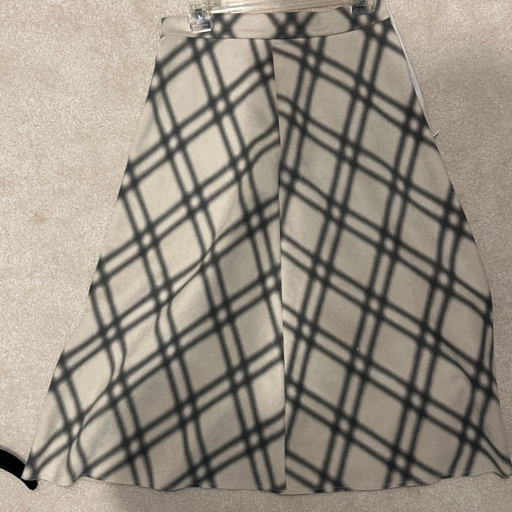 Chicwish Gray and Cream Pleated Midi Skirt